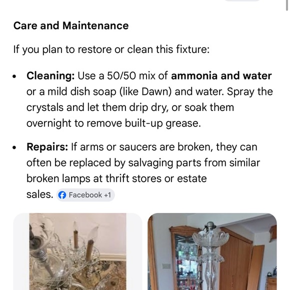 Antique five glass arm crystal chandelier, with prisms - Picture 12 of 13